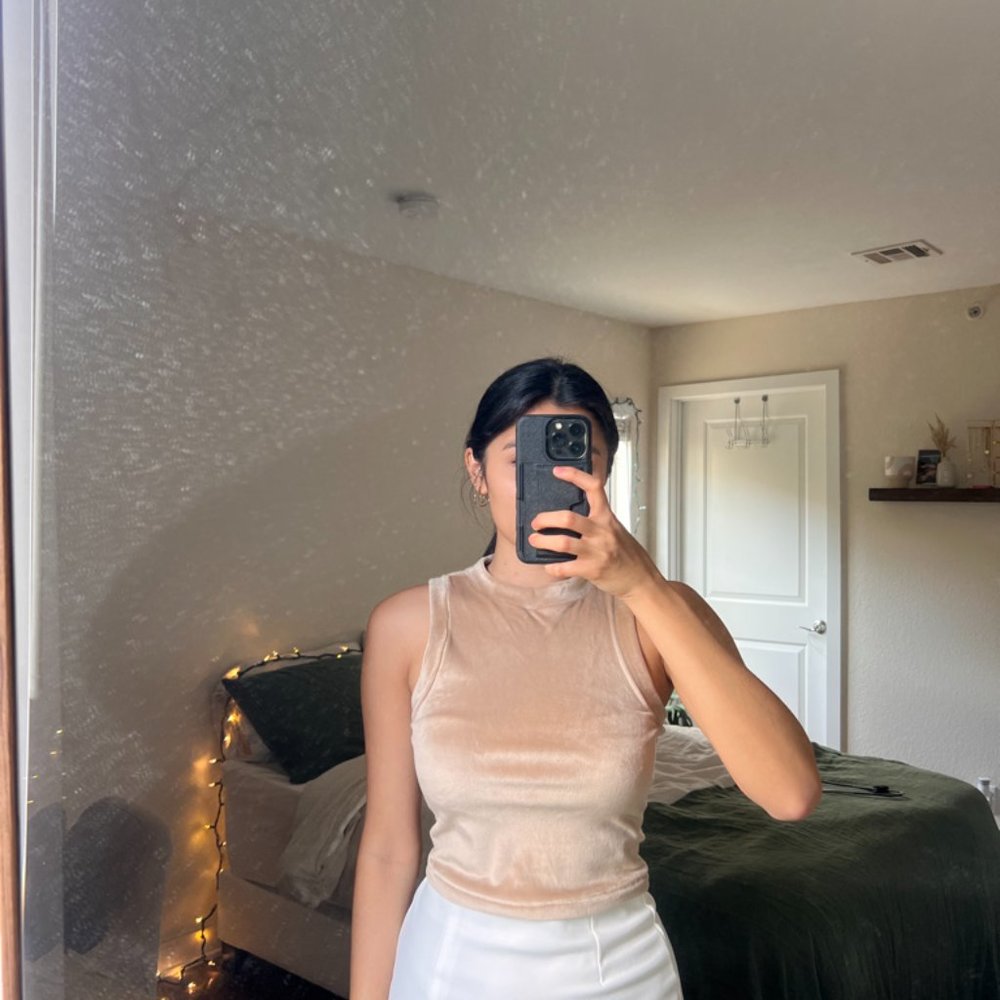 SKIMS VELOUR CREW NECK TANK